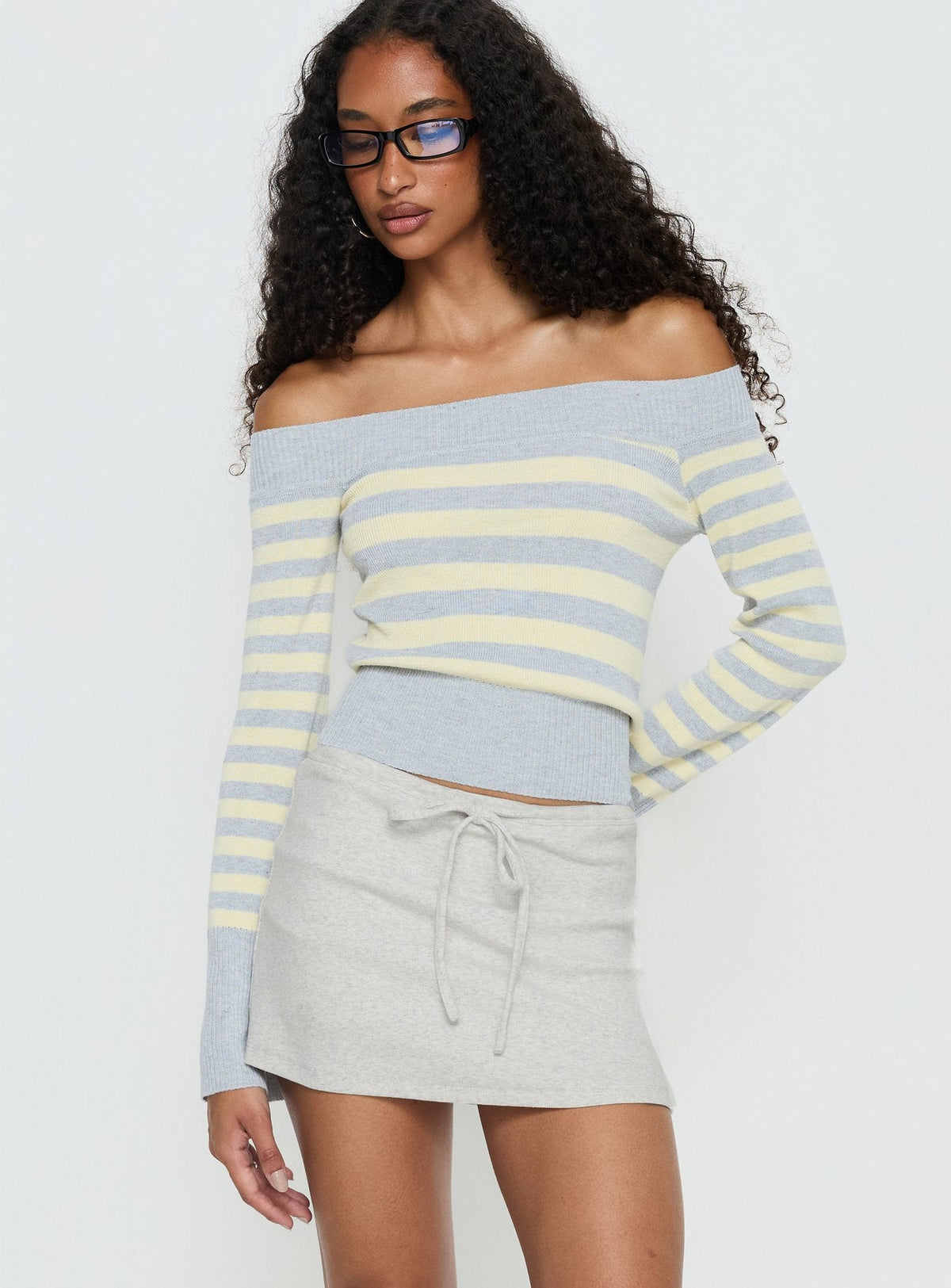Baseline Rib Skort Grey Marle