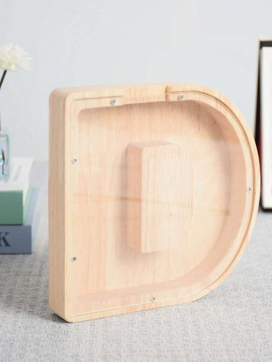 Large Size 26 Alphabet Wooden Piggy Bank - Durable Coin Savings Box, Personalized A-Z Letter Piggy Bank, Transparent Coin Storage Box, Decoration, Birthday, Children's Savings, Alphabet Savings,Christmas, Thanksgiving, New Year, Children's Birthday Gift