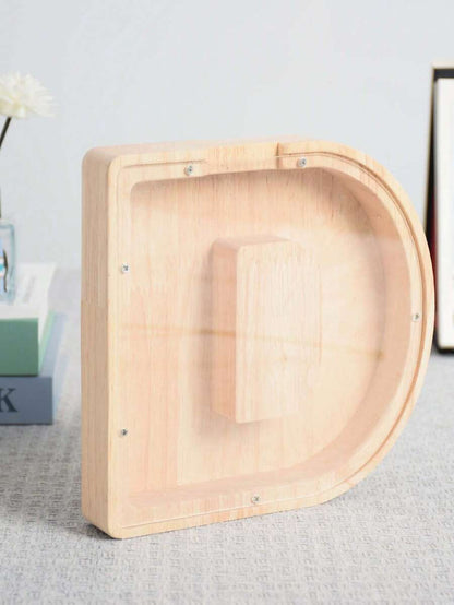 Large Size 26 Alphabet Wooden Piggy Bank - Durable Coin Savings Box, Personalized A-Z Letter Piggy Bank, Transparent Coin Storage Box, Decoration, Birthday, Children's Savings, Alphabet Savings,Christmas, Thanksgiving, New Year, Children's Birthday Gift