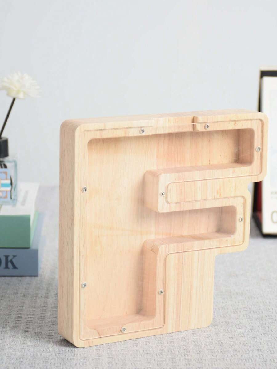 Large Size 26 Alphabet Wooden Piggy Bank - Durable Coin Savings Box, Personalized A-Z Letter Piggy Bank, Transparent Coin Storage Box, Decoration, Birthday, Children's Savings, Alphabet Savings,Christmas, Thanksgiving, New Year, Children's Birthday Gift
