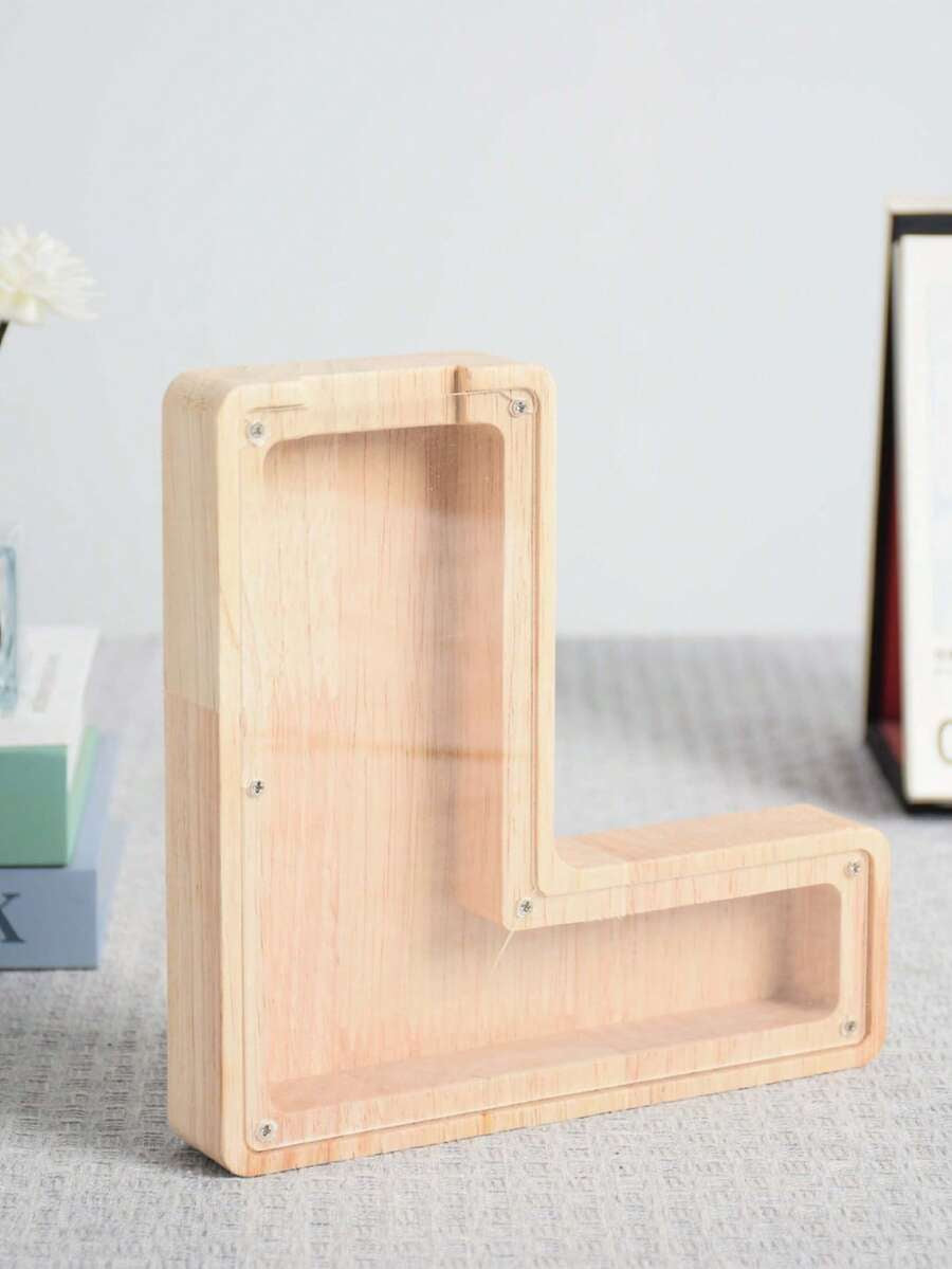 Large Size 26 Alphabet Wooden Piggy Bank - Durable Coin Savings Box, Personalized A-Z Letter Piggy Bank, Transparent Coin Storage Box, Decoration, Birthday, Children's Savings, Alphabet Savings,Christmas, Thanksgiving, New Year, Children's Birthday Gift