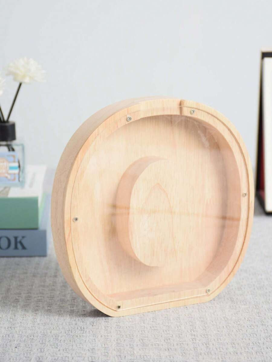 Large Size 26 Alphabet Wooden Piggy Bank - Durable Coin Savings Box, Personalized A-Z Letter Piggy Bank, Transparent Coin Storage Box, Decoration, Birthday, Children's Savings, Alphabet Savings,Christmas, Thanksgiving, New Year, Children's Birthday Gift
