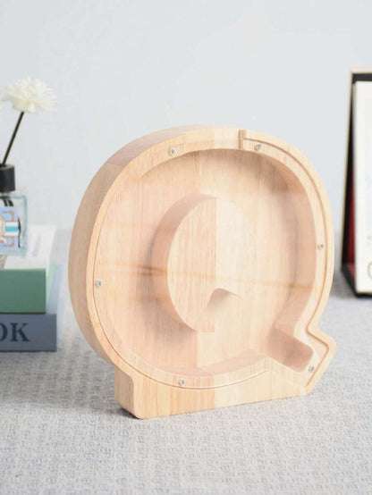 Large Size 26 Alphabet Wooden Piggy Bank - Durable Coin Savings Box, Personalized A-Z Letter Piggy Bank, Transparent Coin Storage Box, Decoration, Birthday, Children's Savings, Alphabet Savings,Christmas, Thanksgiving, New Year, Children's Birthday Gift