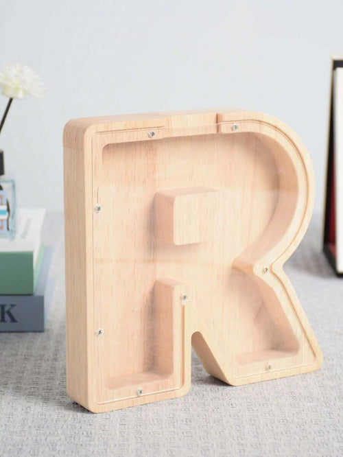 Large Size 26 Alphabet Wooden Piggy Bank - Durable Coin Savings Box, Personalized A-Z Letter Piggy Bank, Transparent Coin Storage Box, Decoration, Birthday, Children's Savings, Alphabet Savings,Christmas, Thanksgiving, New Year, Children's Birthday Gift