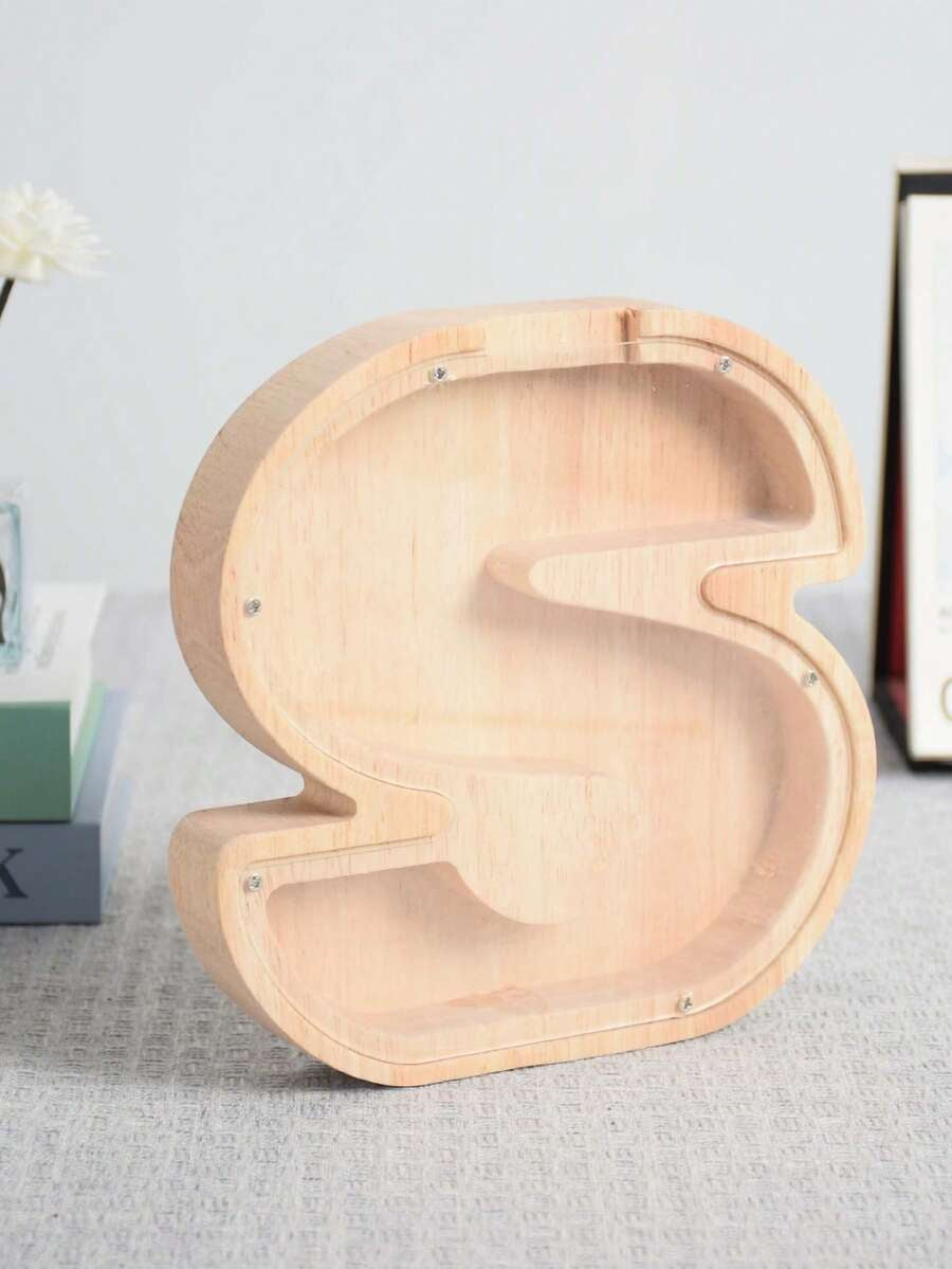 Large Size 26 Alphabet Wooden Piggy Bank - Durable Coin Savings Box, Personalized A-Z Letter Piggy Bank, Transparent Coin Storage Box, Decoration, Birthday, Children's Savings, Alphabet Savings,Christmas, Thanksgiving, New Year, Children's Birthday Gift