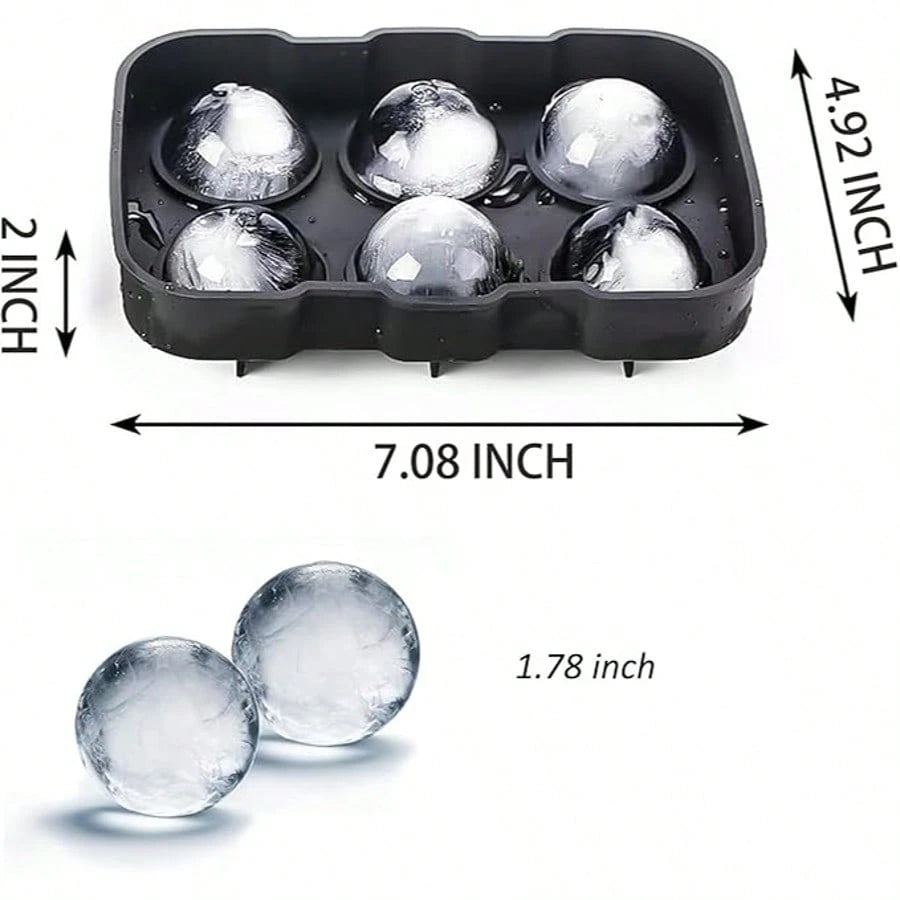 Wholesale Ice Cube Silicone Ice Cube Tray Big Ice Cube Mold Reusable Ice Mold Ball For Whiskey Ice Mould 6 Grid Ice Ball