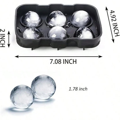 Wholesale Ice Cube Silicone Ice Cube Tray Big Ice Cube Mold Reusable Ice Mold Ball For Whiskey Ice Mould 6 Grid Ice Ball