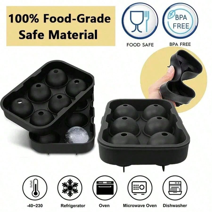 Wholesale Ice Cube Silicone Ice Cube Tray Big Ice Cube Mold Reusable Ice Mold Ball For Whiskey Ice Mould 6 Grid Ice Ball