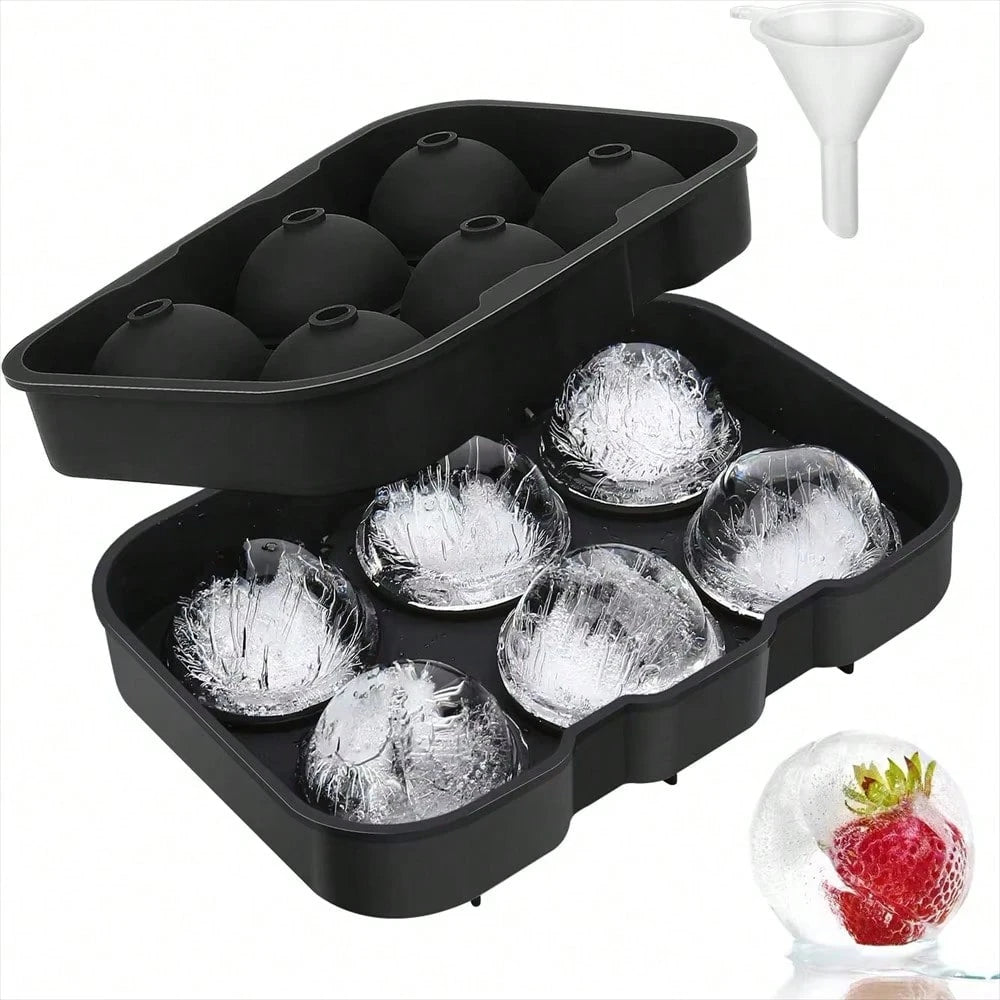 Wholesale Ice Cube Silicone Ice Cube Tray Big Ice Cube Mold Reusable Ice Mold Ball For Whiskey Ice Mould 6 Grid Ice Ball