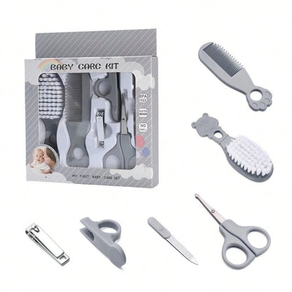 6pcs Baby Care Set, Includes Baby Comb, Brush, Scissors, Children Grooming Set (Includes Comb, Nail Clipper, Nail Trimmer), Children Daily Care Set, Perfect Birthday And Holiday Gift, Plastic Material